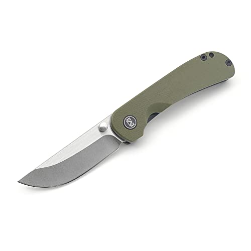 M Miguron knives Takog Pocket Folding Knife 3.0" 14C28N Stonewashed Blade Green G10 Handle MGR-805GN