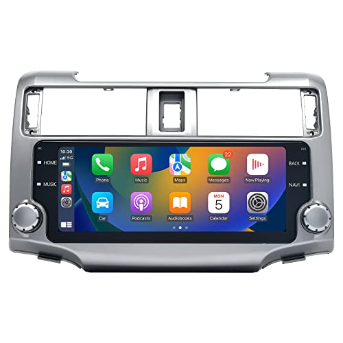 Roadanvi 10.25" 8G+128G Car Stereo for Toyota 4Runner 2014 2015 2016 2017 2018 2019 Wireless Carplay Android Auto Radio GPS Navigation 1920x720 QLED Touch Screen DSP/WiFi/Bluetooth/FM//AM Head Unit