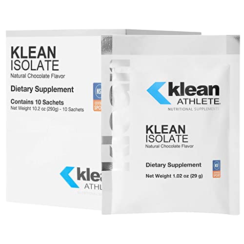 Klean ATHLETE Klean Isolate | Whey Protein Isolate Enhances Daily Protein and Amino Acid Intake for Muscle Integrity* | NSF Certified for Sport | 10 Sachets | Natural Chocolate Flavor