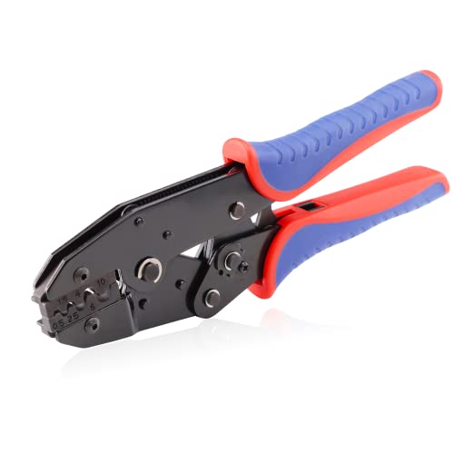 HKS Crimping Tool For Non-Insulated Terminal - Ratcheting Wire Crimpers - AWG 20-8 (0.5-10mm) - Ratchet Terminal Crimper - Electrical Crimping Tool