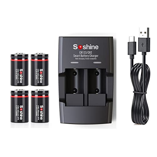 CR2 Rechargeable Battery and Charger 15270 3.0V Battery for Golf Rangefinders, Telescopes, Electric Toys Smoke Alarms
