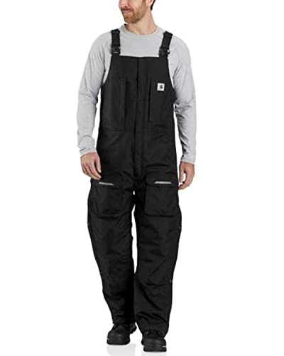 Carhartt Men's Yukon Extremes Loose Fit Insulated Biberall, Black, Large