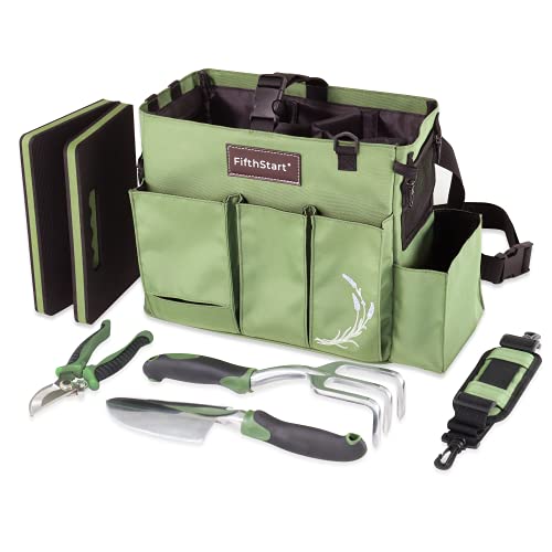 Garden Set Birthday Gifts for Mom. Wearable Garden Tool Set with Knee Pad & Garden Tools. Ideal Grandma Gifts & Mom Gifts. Gift Box Includes Garden Caddy, Tools & Kneeling Mat Birthday Gifts (Green)