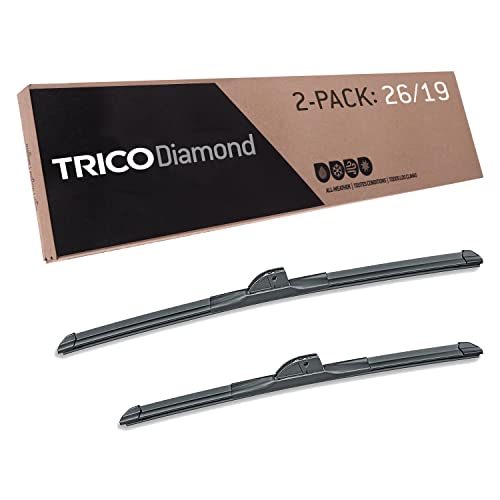 TRICO Diamond 26 Inch & 19 inch pack of 2 High Performance Automotive Replacement Windshield Wiper Blades For My Car (25-2619), Easy DIY Install & Superior Road Visibility
