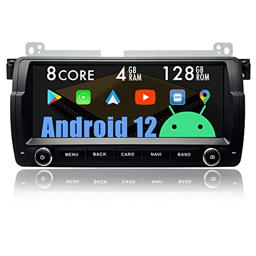 Android 12 Car Stereo CarPlay Multimedia for BMW E46 1998-2006,Rover 75,MG ZT,Android Auto Navigation Head Unit Radio 8.8" Touch Screen,DSP Octa Core 4G+128G,Optical Out/BT/WiFi/4G/FastBoot/SWC/Knobs