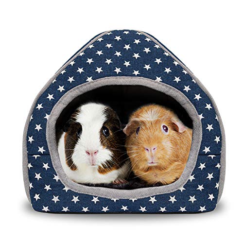 BWOGUE Guinea Pig House Bed Cozy Hamster Cave Large Hideout for Dwarf Rabbits Hedgehog Bearded Dragon Winter Nest Hamster Cage Accessories