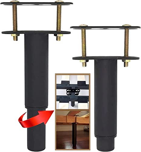 2Pcs Adjustable Height Center Support Leg for Bed Frame, Bed Frame Support Leg for Wooden Slats and Metal Bed Frame, Bed Support Legs for Sofa Cabinet Replacement Parts (Height: 5.1 to 9.6 inch)