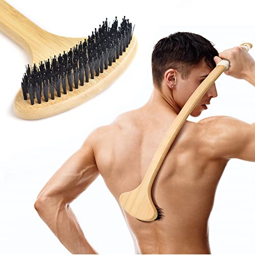 NURENDER Wooden Back Scratcher, Oversized Body Scratcher with 22 Curved Long Handle and 2 in 1 Wide Scratching/Massaging Head, for Itch Relief, Body Brush backscratchers for Adults Men Women