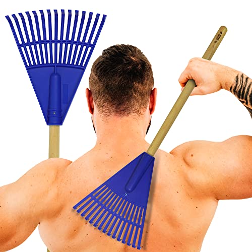 Back Scratcher | Lightweight, Oversized Rake Back Scratcher | 15 Prongs, Wider Size Scratching Claw | Anti-Slip Handle | Ergonomic Back Scratcher for Men and Women | Backscratchers for Adults (Blue)