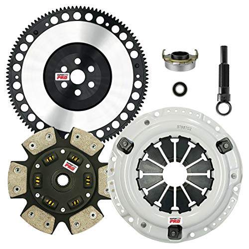 ClutchMaxPRO Performance Stage 3 Clutch Kit with Chromoly Flywheel Compatible with 1992-2000 Civic 1.5L 1.6L 2001-2005 Civic 1.7L 1993-1995 Civic Del Sol D15 D16 D17 (CP08022HDCLSF-ST3)