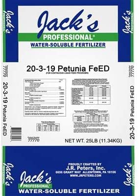 J R Peters Inc Jacks Prof 77770 Petunia Feed Plus Magnesium 20-3-19 Fertilizer, 25-Pound