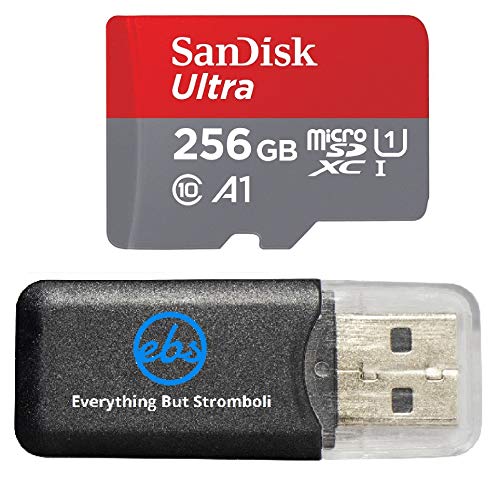 SanDisk 256GB Ultra Micro SD SDXC UHS-I Class 10 works with Samsung Galaxy S9 Memory Card S9+ Plus (SDSQUAR-256G-GN6MN)Bundle with (1) Everything But Stromboli Card Reader