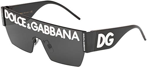 Dolce & Gabbana DG 2233 01/87 Black Metal Square Sunglasses Grey Gradient Lens