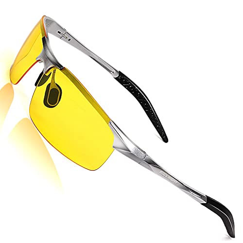 ROCKNIGHT Polarized Night Driving Glasses Men UV HD Yellow Anti Glare Sunglasses