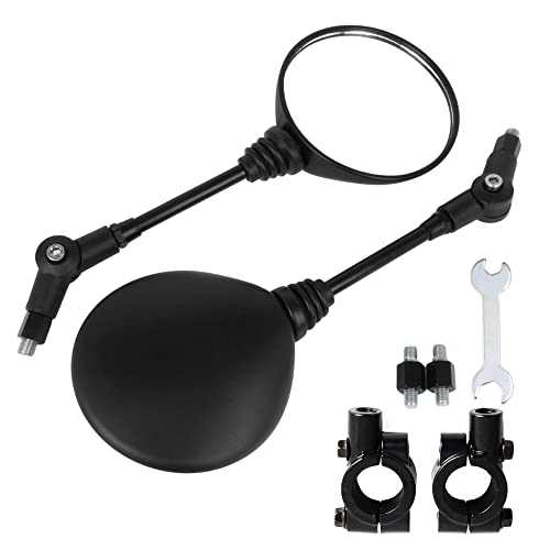 Upgrade M10 M8 Universal Motorcycle Mirrors with 7/8" Handle Bar Mount Rear View Mirrors, M10 Clamp Adapter Compatible with almost Motorcycle, Dual Sport, Cruisers, Scooters, Sportbikes and ATV