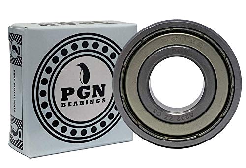 PGN (2 Pack) 6202-ZZ Bearing - Lubricated Chrome Steel Sealed Ball Bearing - 15x35x11mm Bearings with Metal Shield & High RPM Support
