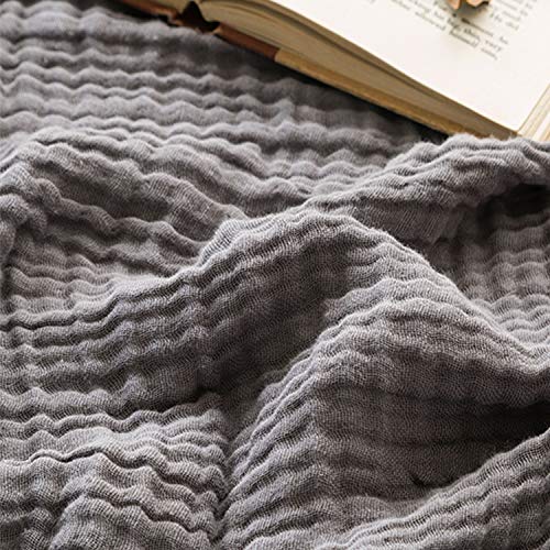 EMME Cotton Blanket Soft Muslin Throw Blanket for Couch Bed 4-Layer Breathable Gauze Blanket for All Season Soft and Lightweight Muslin Blankets for Adults Blanket (Grey, 55"x75")