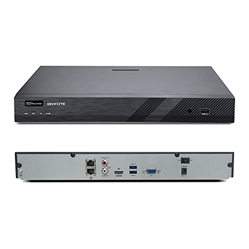 ONWOTE 32 Channel H.265 4K 8MP PoE IP Security NVR Video Audio Recorder, Support 4K, 5MP, 4MP, Multi-Mode Recording, NO Hard Drive, Support All ONWOTE PoE Camera