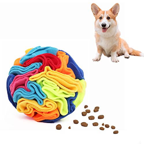 Ablechien Snuffle Ball - Snuffle Ball for Dogs Encourage Natural Foraging Skills, Dog Toys for Boredom and Stimulating Dog Puzzle Ball with Storage Bag Machine Washable