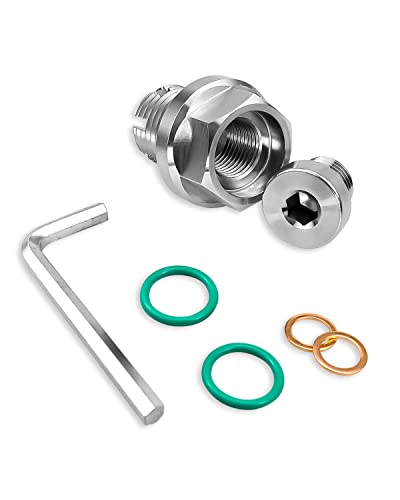 TIKSCIENCE M14.1-1.5 x 15mm Oil Drain Plug Oversize Piggyback, Stainless Steel Self Tapping Oil Pan Thread Repair Kit with O-Ring