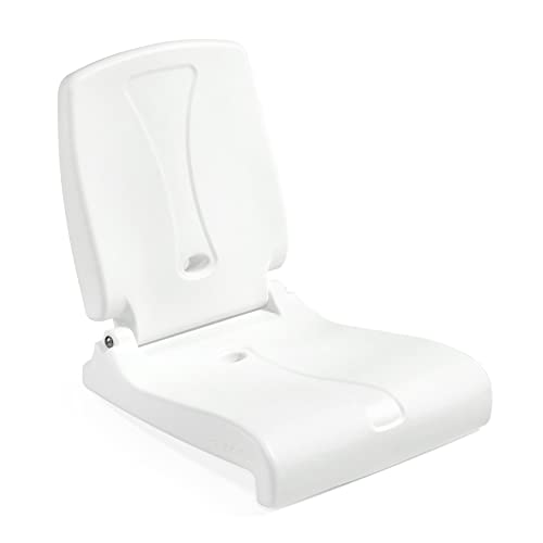 Step2 Flip Seat  White  Foldable, Portable Seat Stays in Place on Edges of Pools, Docks and Tailgates  Ideal for Pool Edge, Beach, Tailgating, Camping, Back Support While Sitting on Floor and More
