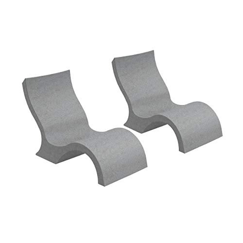 Ledge Lounger Signature in-Pool Low Back Chair for 0-9 inch Water Depths (Set of 2) (Granite Gray)