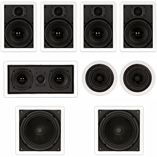Theater Solutions TST67 in Wall and in Ceiling 6.5" Speakers 1700W Home Theater 7.2 Speaker System