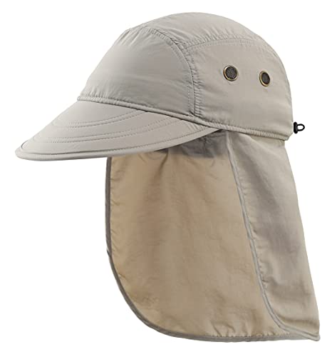 Connectyle Men's Visor Sun Hat with Neck Flap Baseball Cap for Fishing Safari Hiking Hats Light Grey