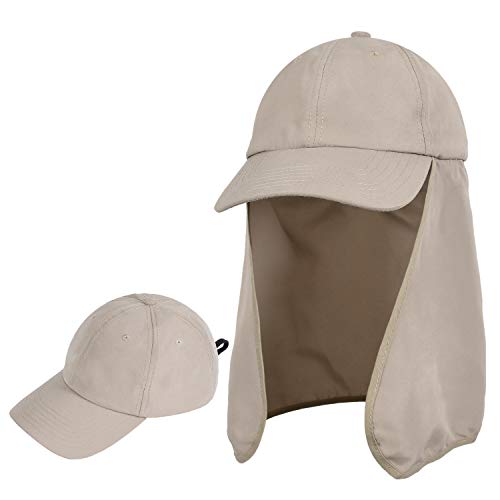Sun Hats for Men with Ear Neck Flap Cover UPF 50+ UV Protection Baseball Cap for Safari, Hiking, Fishing, Outdoor Adventures