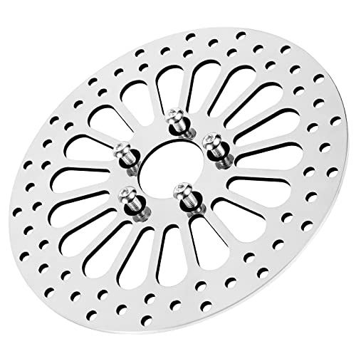 CRUIANAR 11.5'' Brake Rotor for Harley Davidson Touring Softail Sportster Dyna, Great Performance Superior Heat Dissipation Brake part, Mirror-Polished Stainless Steel Rotors (11.5'' Rear)