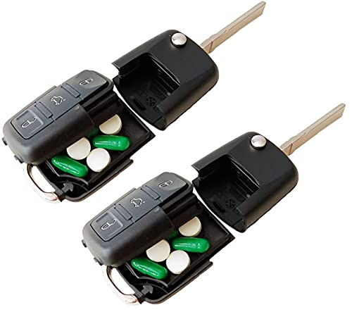 Fake Car Key Safe (2 Pack) - Ultra Realistic Keys Diversion Safe - Hidden Secret Compartment Decoy Car Key Fob - Hide And Store Money Waterproof Storage Cash Holder Container Lock