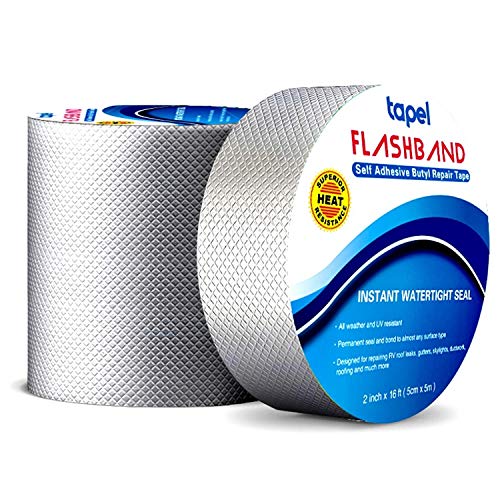 Tapel Butyl Waterproof Tape for Leaks - 2" X 16' - Thick Heavy Duty Long Lasting Watertight Sealing Rubber Putty for Outdoor Repair, Underwater, Boat Sealing & EDPM Rubber Roof Patching