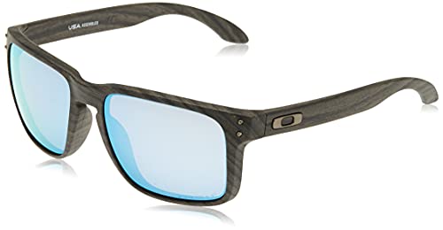 Oakley Men's OO9417 Holbrook XL Square Sunglasses, Woodgrain/Prizm Deep Water Polarized, 59 mm
