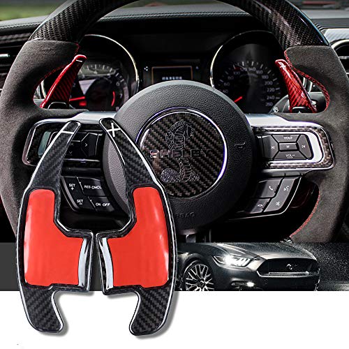 For Mustang Paddle Shifter Extensions,For Fingertips More Comfortable Feel While Switching Gears Safe High-end Durable Fashion.For Mustang Carbon Fiber Shift Paddles Mustang 2015-2017(Black)