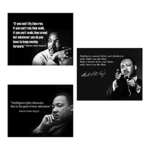 Martin Luther King Jr.- Quotes Wall Art Trio Set- 8 x 10's" (3) Vintage Art Wall Prints- Ready to Frame. Inspirational Home Dcor-Office Dcor. MLK Jr. Famous Quotes- Love-Character-Keep Moving.