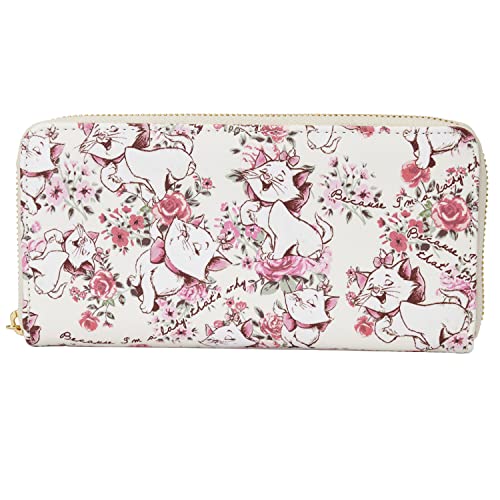 Loungefly Disney Aristocats Marie Cat Kitten I'm a Lady White Pink Floral Wallet