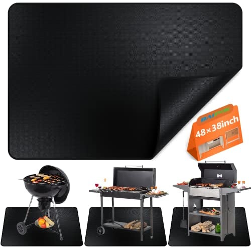 Under Grill Mat, 4830 inches Deck and Patio Protective Mats, Double-Sided Fireproof Oil-Proof Grill Mats for Outdoor Grill, Fireproof Grill Pads for Outdoor Charcoal, Flat Top, Smokers, Gas Grills