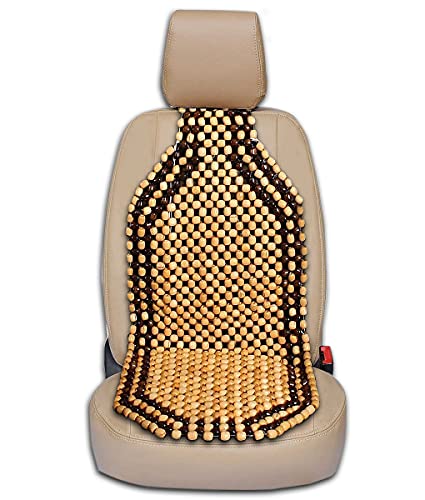 Zone Tech Wood Beaded Seat Cushion - Premium Quality Car Massaging Double Strung Wood Beaded Seat Cushion for Stress Free all Day!