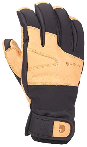 Carhartt Men's Winter Dex Cow Grain Leather Trim Glove, Black/Brown, X-Large