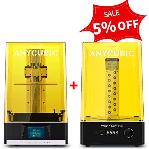 ANYCUBIC Photon Mono X 6K Resin 3D Printer and ANYCUBIC Wash and Cure Plus, Resin 3D Printer Bundle