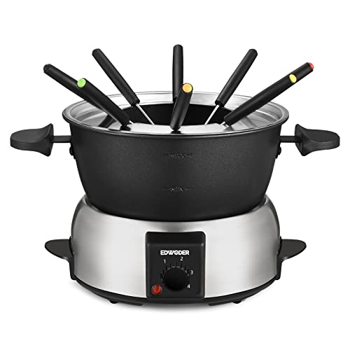 Electric Fondue Pot Set,2-Quart 1000-Watt Non-Stick Fondue Maker with Temperature Control,8 Forks,Perfect for Chocolate, Cheese, Caramel