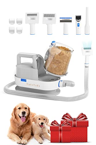 Katio Kadio Dog Grooming Vacuum - 2.5L Large Dust Bin Pet Grooming Vacuum Kits, 5 Professional Dog Grooming Tool for Shedding Long Hair, Large Dog Thick Coats Hair