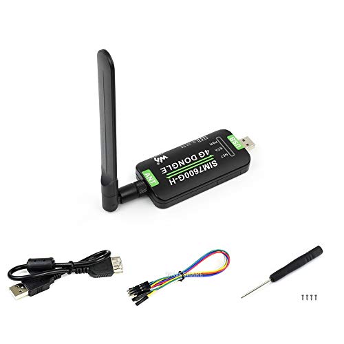 SIM7600G-H 4G DONGLE LTE USB Adapter for Industrial Grade 4G Communication and GNSS Positioning,Support/PC/Raspberry Pi/Drone/Industrial Computer,150Mbps Downlink Rate,Global Band Support