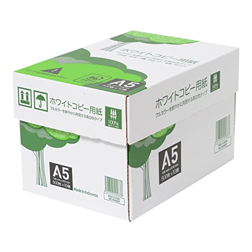 APP High White White Copy Paper, A5, 93% Whiteness, 0.09mm Paper Thickness: 5000 Sheets (500 Sheets x 10 Sheets)