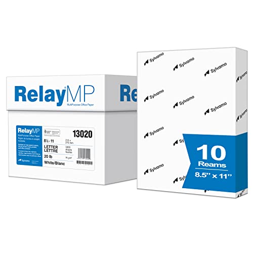Relay MP, Multipurpose Copy Paper, 20lb, 8.5 x 11, 92 Bright - 10 Ream Carton / 5,000 Sheets (013020C)