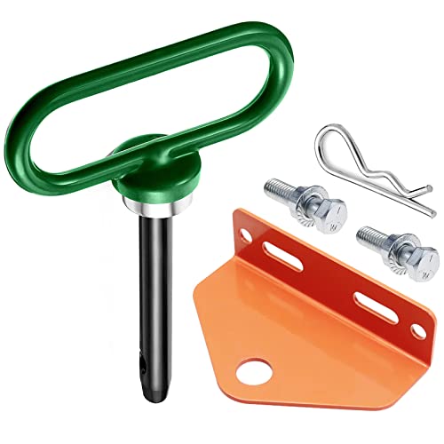 EilxMag Universal Heavy Duty Zero Turn Mower Trailer Hitch and Strong Heavy Duty Neodymium Magnet Trailer Gate Pin with 2 Bolts -1/2'' R-Clip (Combo Pack,GreenOrange)