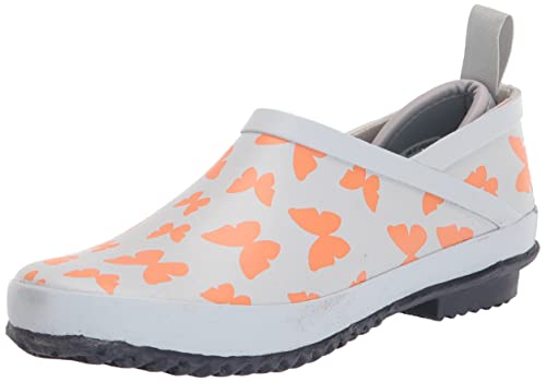 JBU by Jambu Women's Bumblebee Garden Ready Rain Shoe, Blue Butterfly Print, 6.5