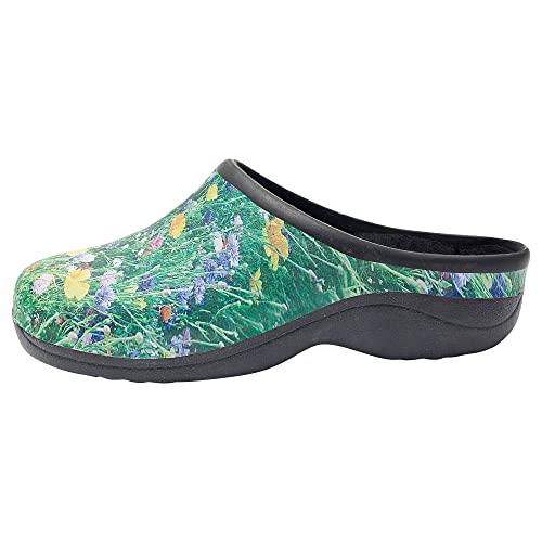 Waterproof Premium Garden Clogs With Arch Support-Meadow Design By Backdoorshoes, Meadow Design, Size 8