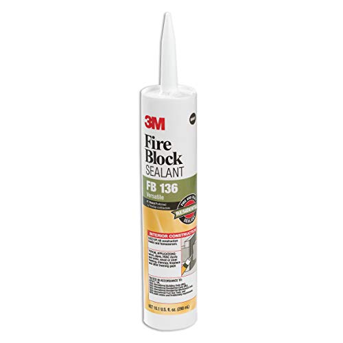 3M Fire Block Sealant FB 136, Heat Resistant, Gray Caulk, Bonds to Concrete, Metal, Wood, Plastic, Cable Jacketing, 1 Count