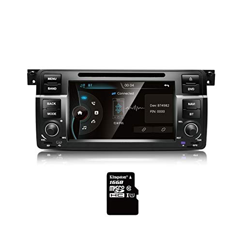 Amaseaudio, Car Stereo, 1 Din Compatible for BMW E46 3 Series 1999-2004, 7" Touchscreen, in Dash DVD Player, Windows CE 6.0, GPS Navi, Head Units with Car Stereo Bluetooth